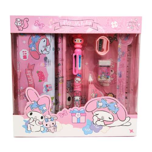 ست لوازم التحریر مدل 8026 طرح ملودي مجموعه 8 عددی