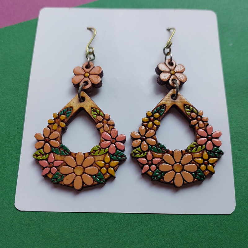 گوشواره زنانه مدل گل های بهاری طرح اشک کد EP015 گوشواره زنانه مدل گل های بهاری طرح اشک کد EP015