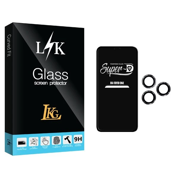 محافظ صفحه نمایش ال کا جی مدل LKK SuperD مناسب برای گوشی موبایل اپل iPhone 12 Pro Max  به همراه محافظ لنز گوشی