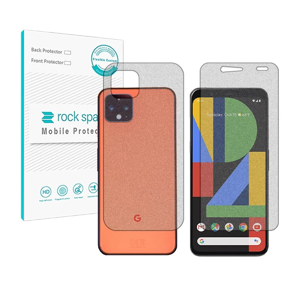 محافظ صفحه نمایش گیمینگ راک اسپیس مدل HyGAM مناسب برای گوشی موبایل گوگل Pixel 4 به همراه محافظ پشت گوشی 