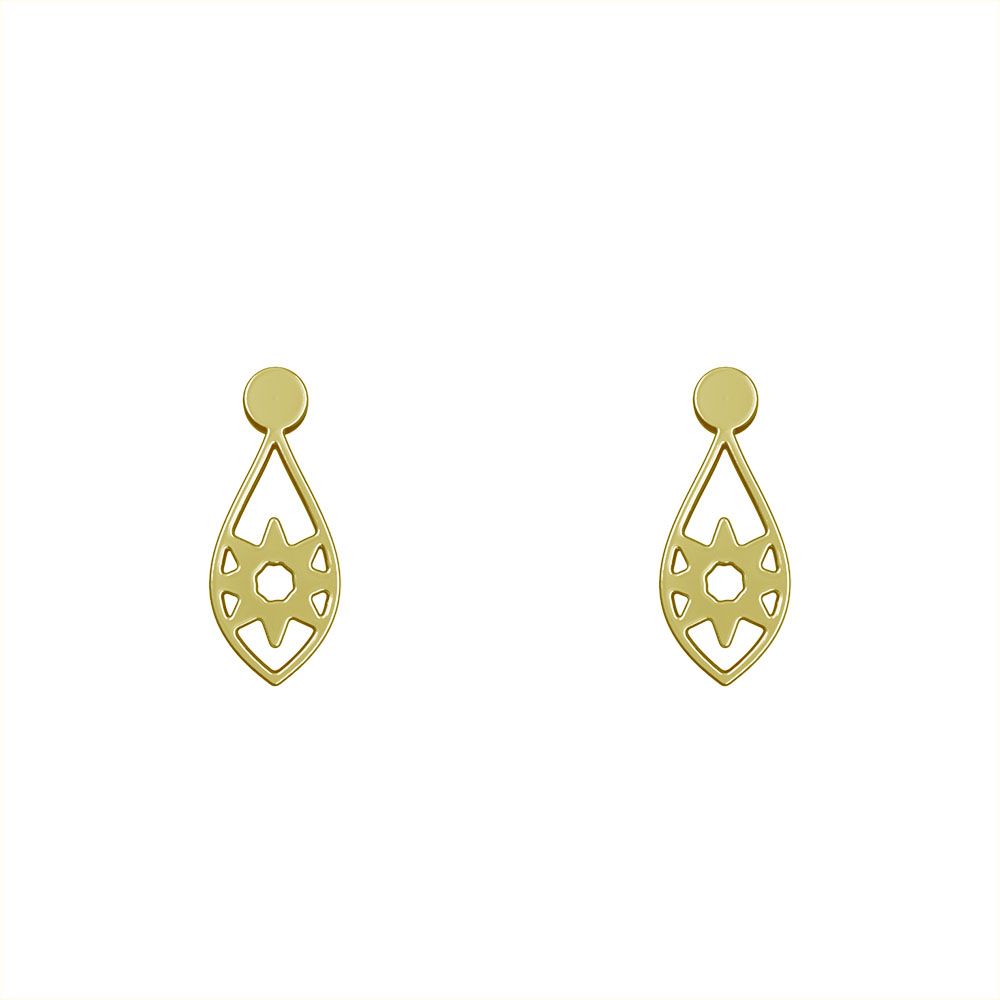 گوشواره طلا 18 عیار زنانه مدوپد مدل گل کد GA1-10826 -  - 2