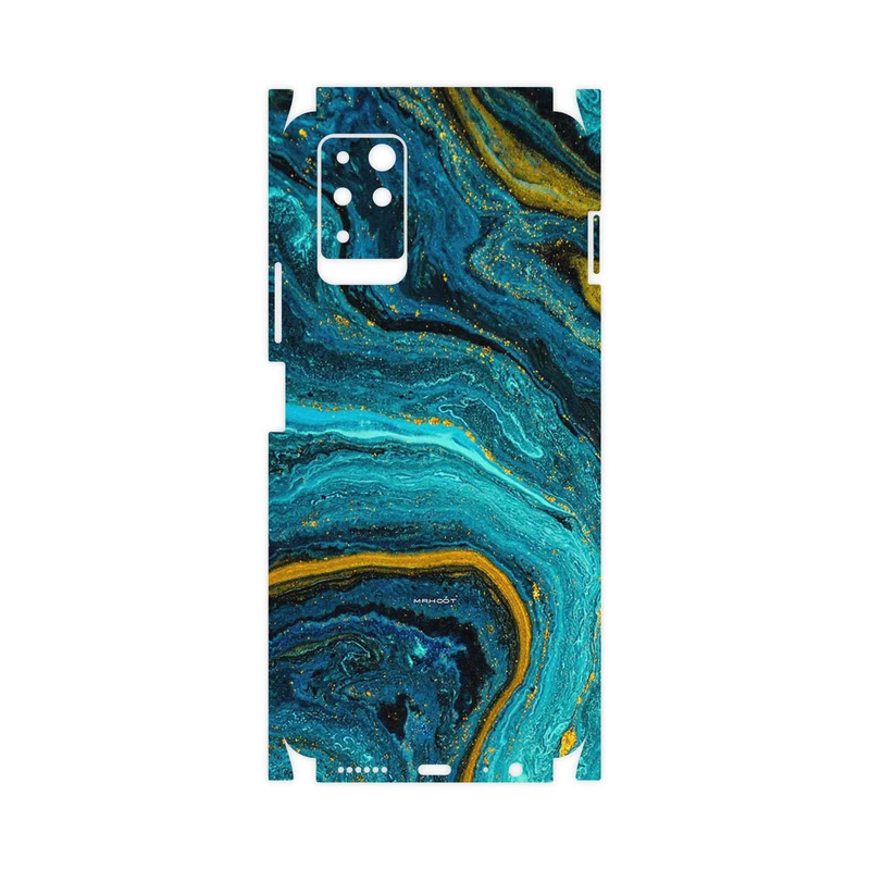 برچسب پوششی ماهوت مدل Turquoise marblewith golden streaks-FullSkin مناسب برای گوشی موبایل اینفینیکس Note 10