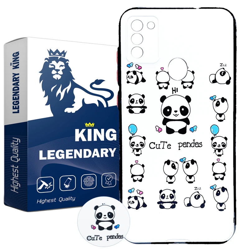 کاور لجندری کینگ مدل PANDA uv مناسب برای گوشی موبایل سامسونگ Galaxy A11 به همراه پاپ سوکت