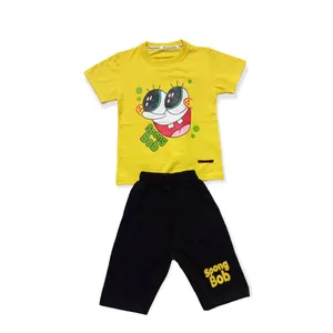 ست تی شرت و شلوارک بچگانه مدل باب اسفنجی