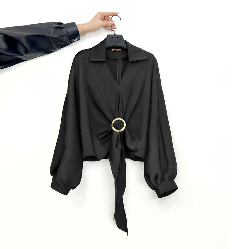 بلوز آستین بلند زنانه مدل جولیا طرح سگکی کد BK.1029