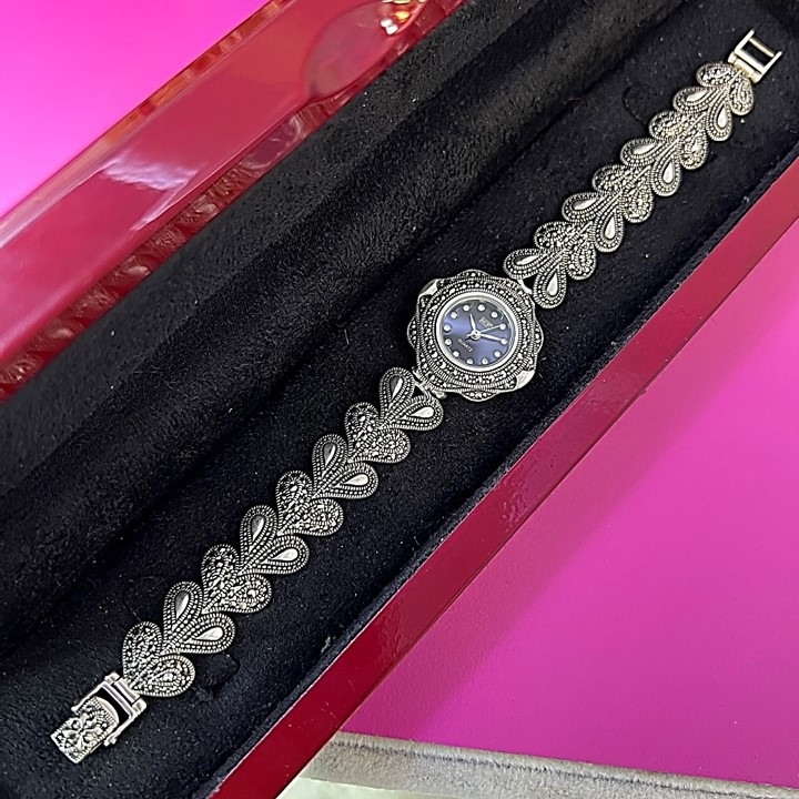 ساعت مچی عقربه ای نقره زنانه اچ اف مدل glsr-1218
