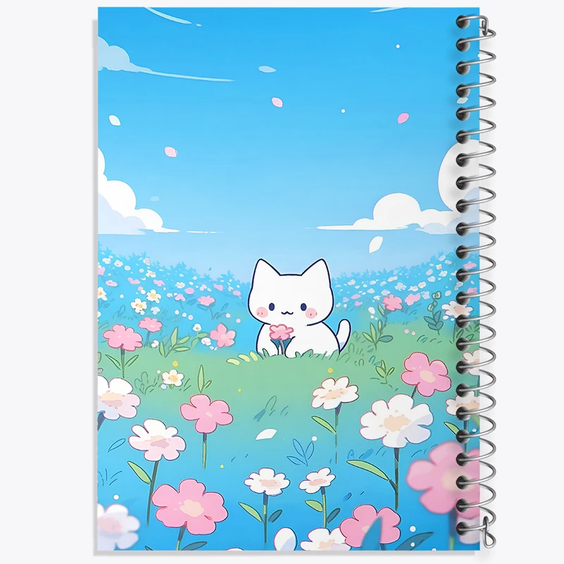 دفتر ژورنال نویسی 50 برگ خندالو مدل نقطه ای طرح گربه کیوت کد N3958