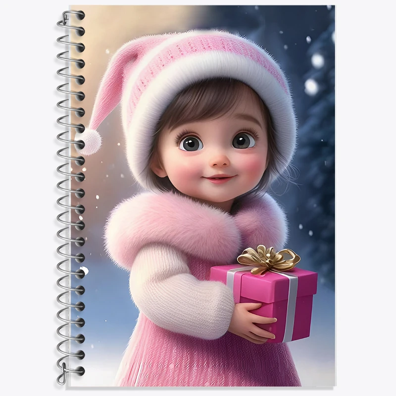 دفتر زبان 50 برگ خندالو مدل دو خط طرح دخترانه کیوت کد N4323