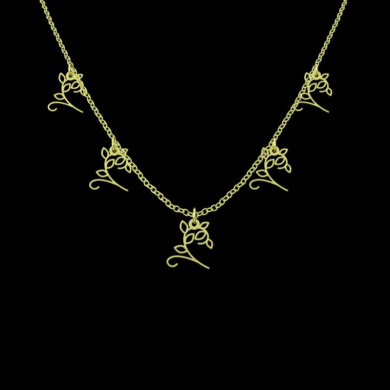 گردنبند طلا 18 عیار زنانه مدوپد مدل برگ کد RNA15965