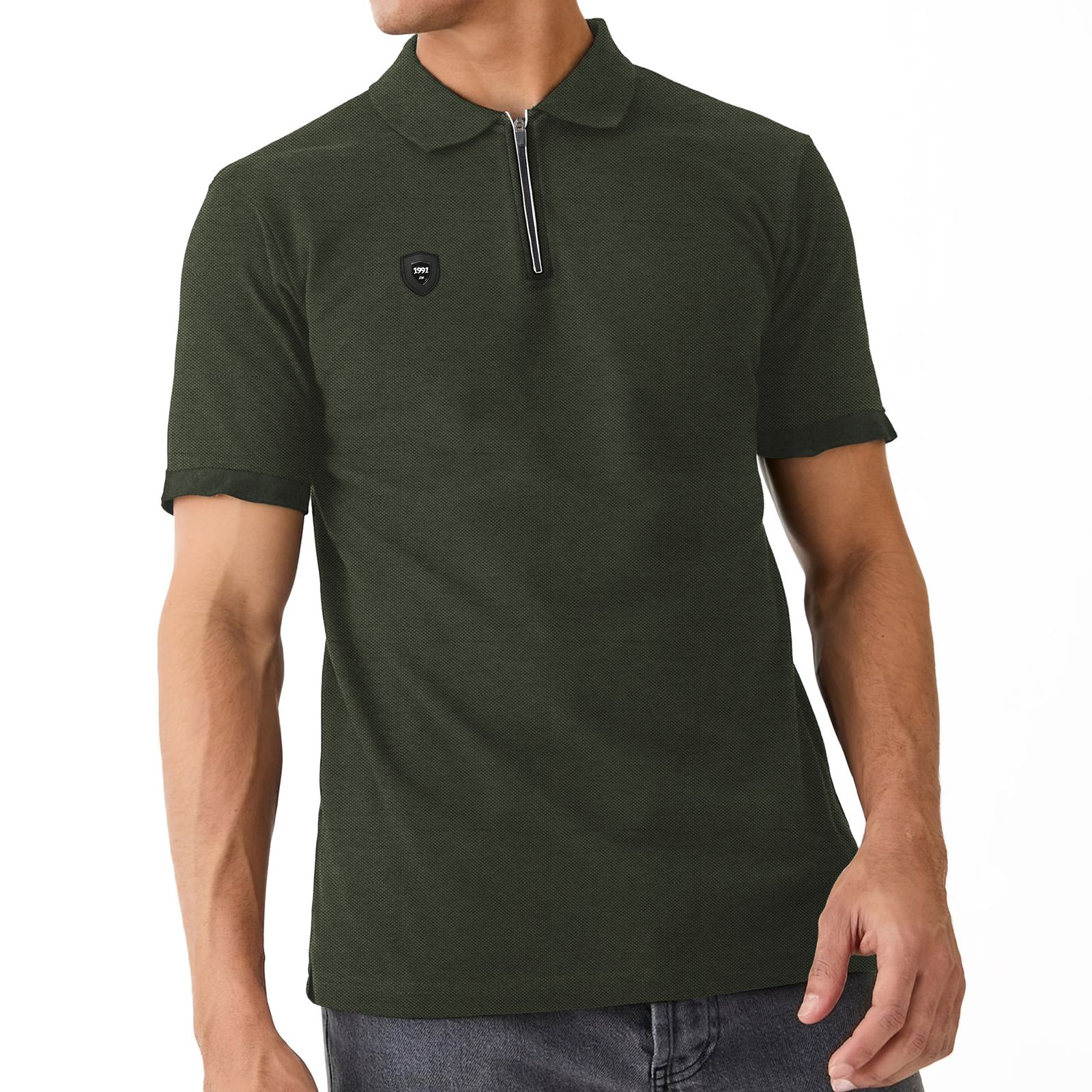 پولوشرت آستین کوتاه مردانه نوزده نودیک مدل POL1925 Gr -  - 2