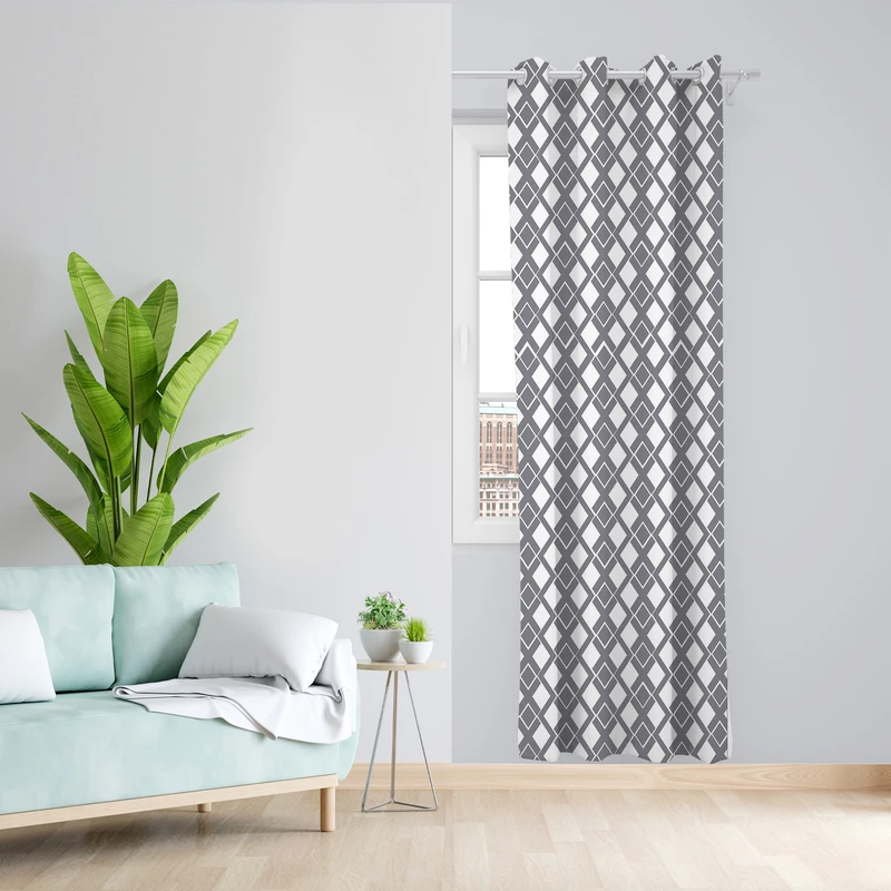 پرده طرح لوزی مدل مخمل پانچی کد 4895 z سایز 140x200 سانتی متر