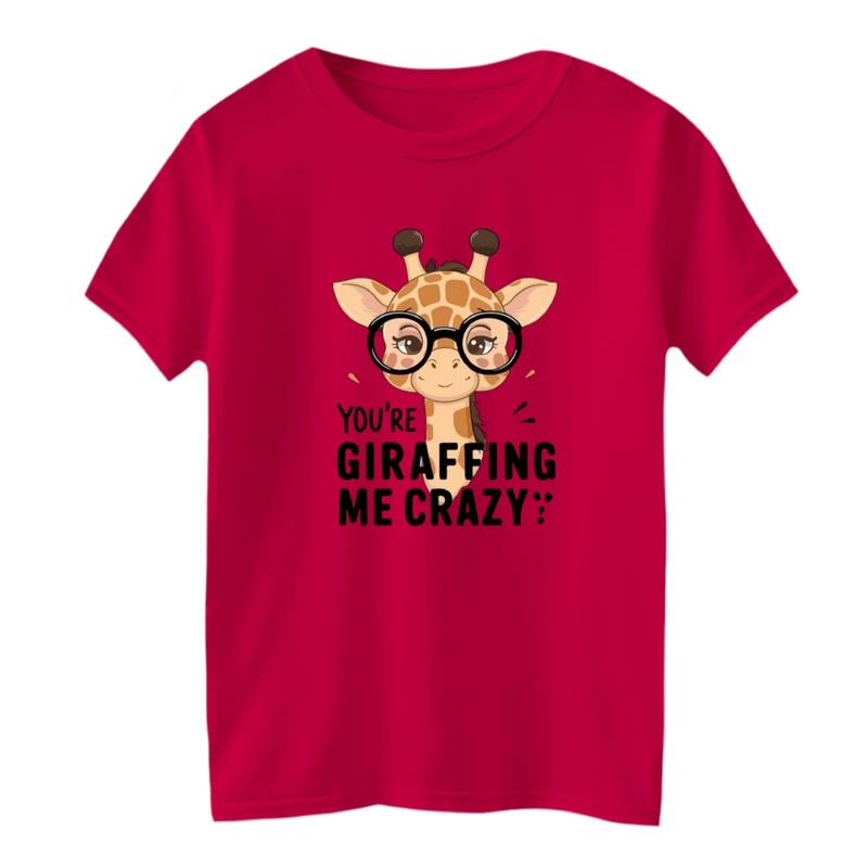 تی شرت آستین کوتاه بچگانه مدل زرافه عینکی