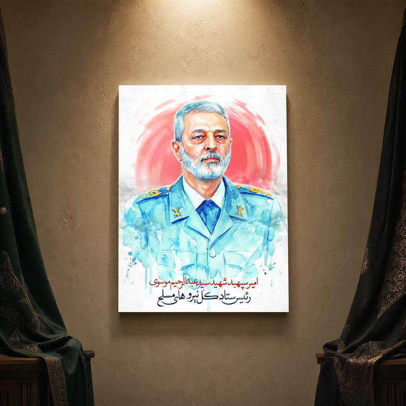 تابلو شاسی مدل مذهبی طرح شهید سپهبد موسوی کد 46SM