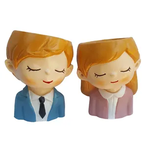 گلدان لیلپار طرح عروس و داماد مدل OMD-0005 مجموعه دو عددی