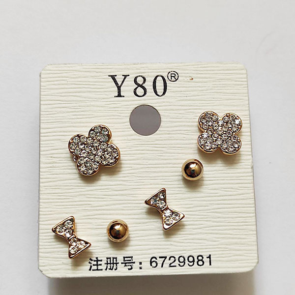 گوشواره دخترانه مدل رنسانس کد ۲۰۰ مجموعه 3 عددی