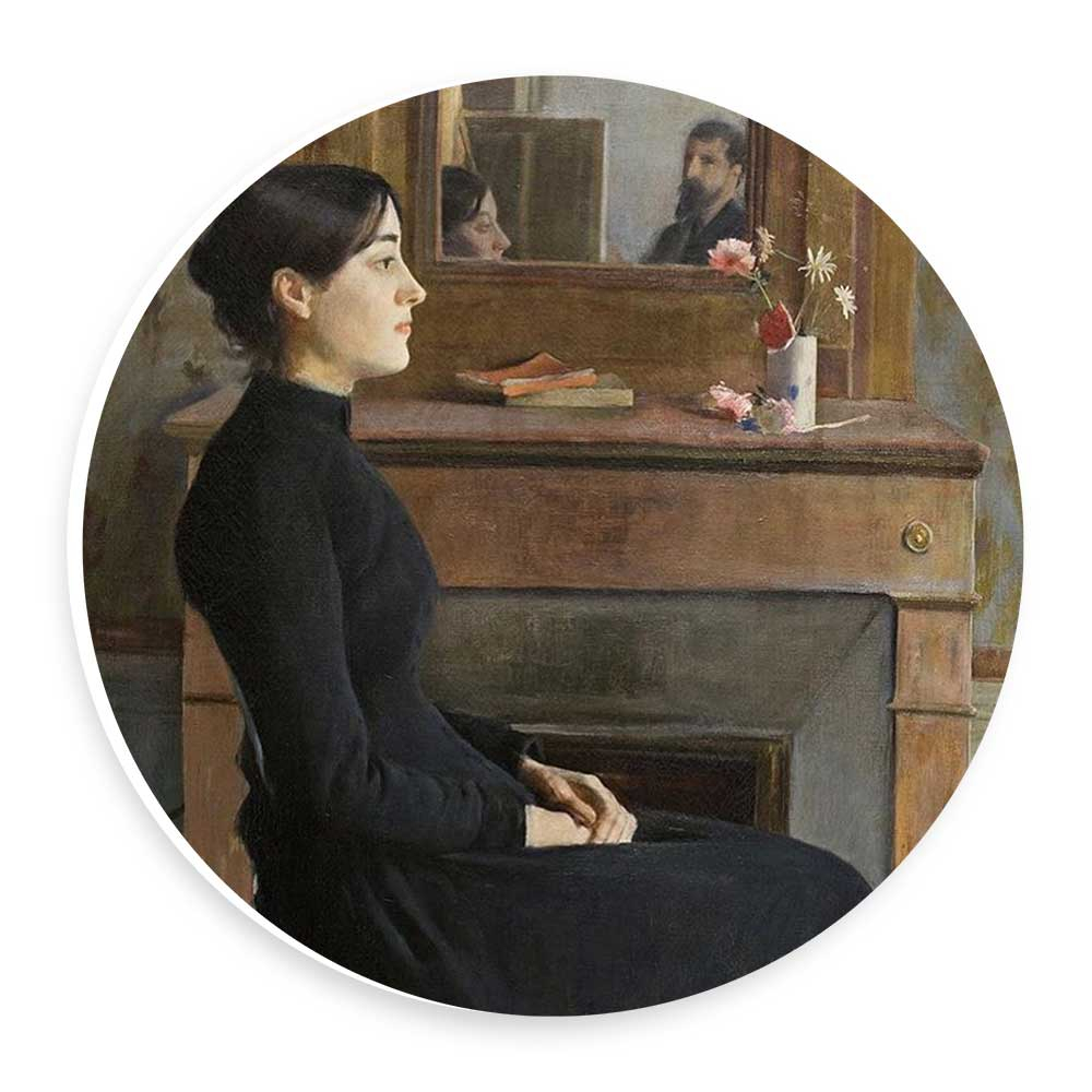 دیوارکوب طرح نقاشی کلاسیک یک بانو مدل wtb428