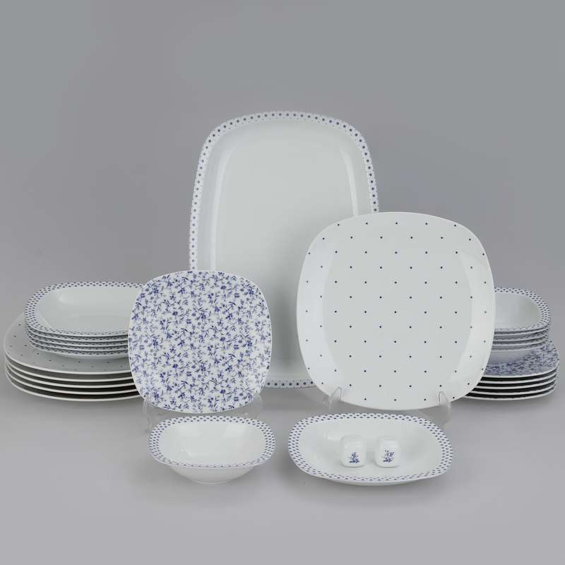 سرویس غذاخوری 27 پارچه 6 نفر چینی زرین ایران مدل کواترو ورنیکا درجه عالی