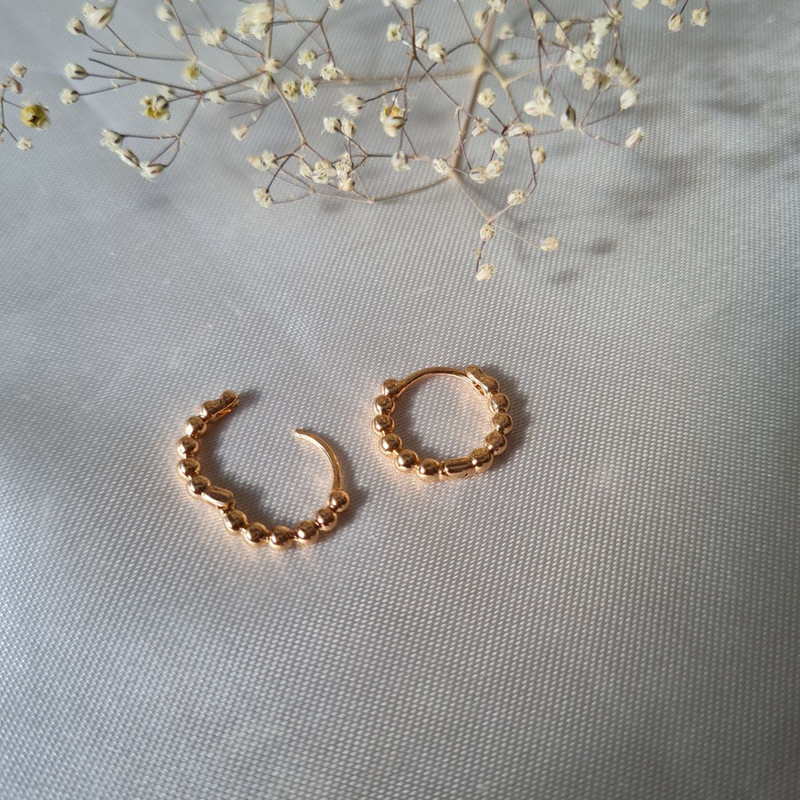 گوشواره زنانه ژوپینگ مدل حلقه ای توپی کد N11