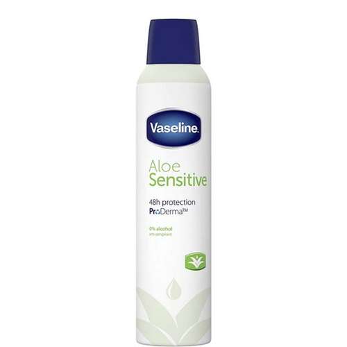 اسپری ضد تعریق زنانه وازلین مدل Aloe Sensitive حجم 250 میلی لیتر