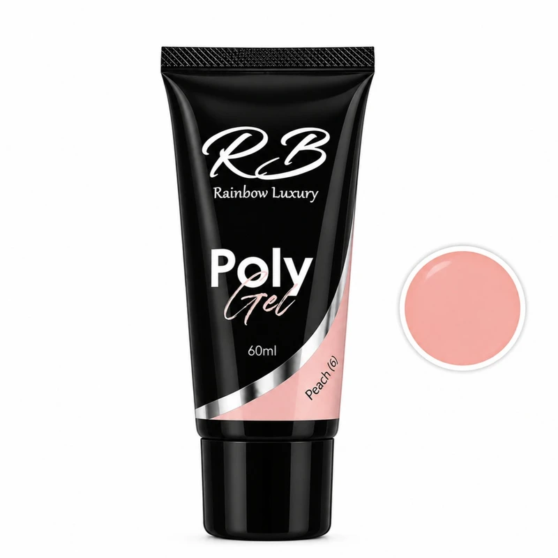 پلی ژل ناخن ار بی مدل Peach حجم 60 میلی‌لیتر رنگ هلویی