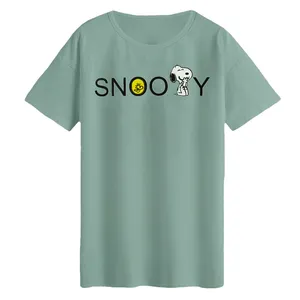 تی‌شرت لانگ آستین کوتاه زنانه مدل چاپ اسنوپی کد A1084-PS