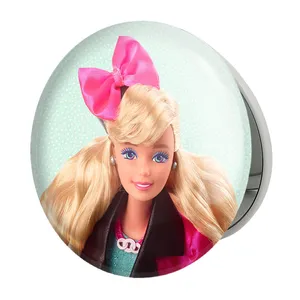 آینه جیبی خندالو طرح عروسک باربی مدل تاشو کد 24631 