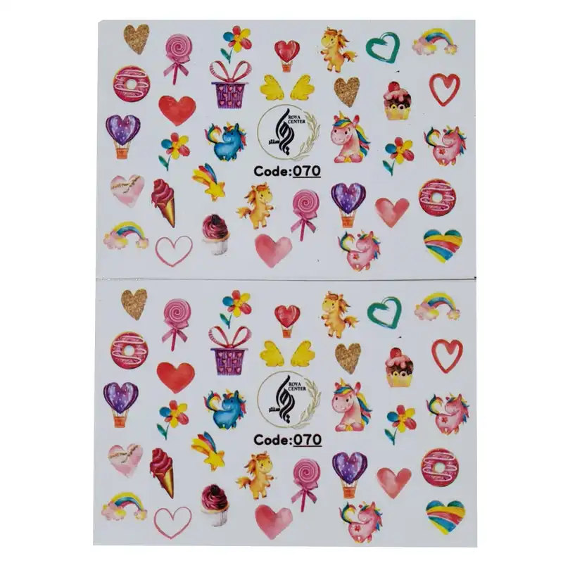 برچسب لنز ناخن رویاسنتر مدل 070 مجموعه 2 عددی