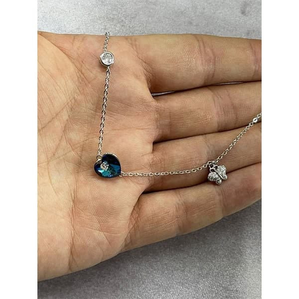 دستبند نقره زنانه سواروسکی مدل قلب و پروانه خاص کد 10836 دستبند نقره زنانه سواروسکی مدل قلب و پروانه خاص کد 10836