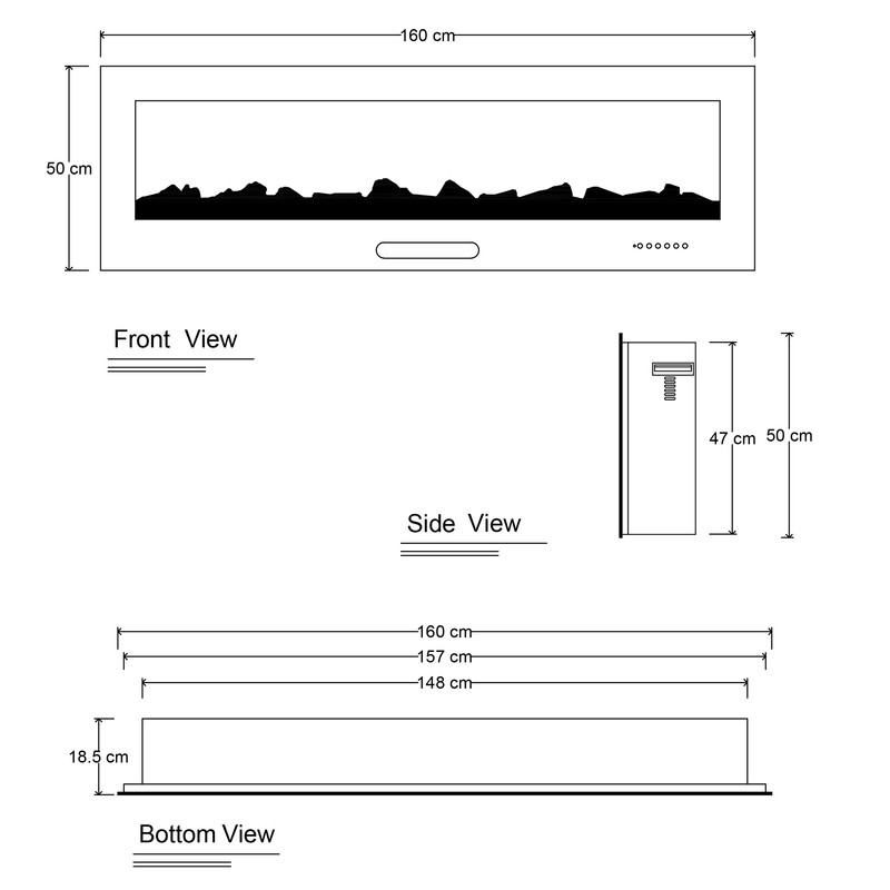 شومینه برقی اچ بی مدل LCD-160