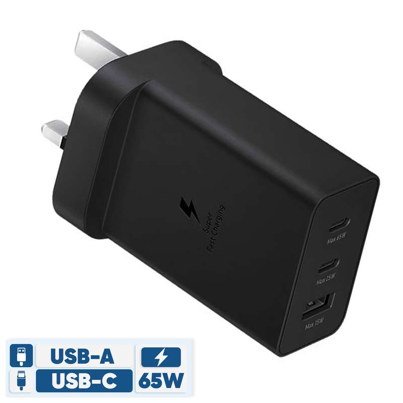 شارژر دیواری 65 وات 3 پورت سامسونگ مدل EP-T6530 شارژر دیواری 65 وات 3 پورت سامسونگ مدل EP-T6530