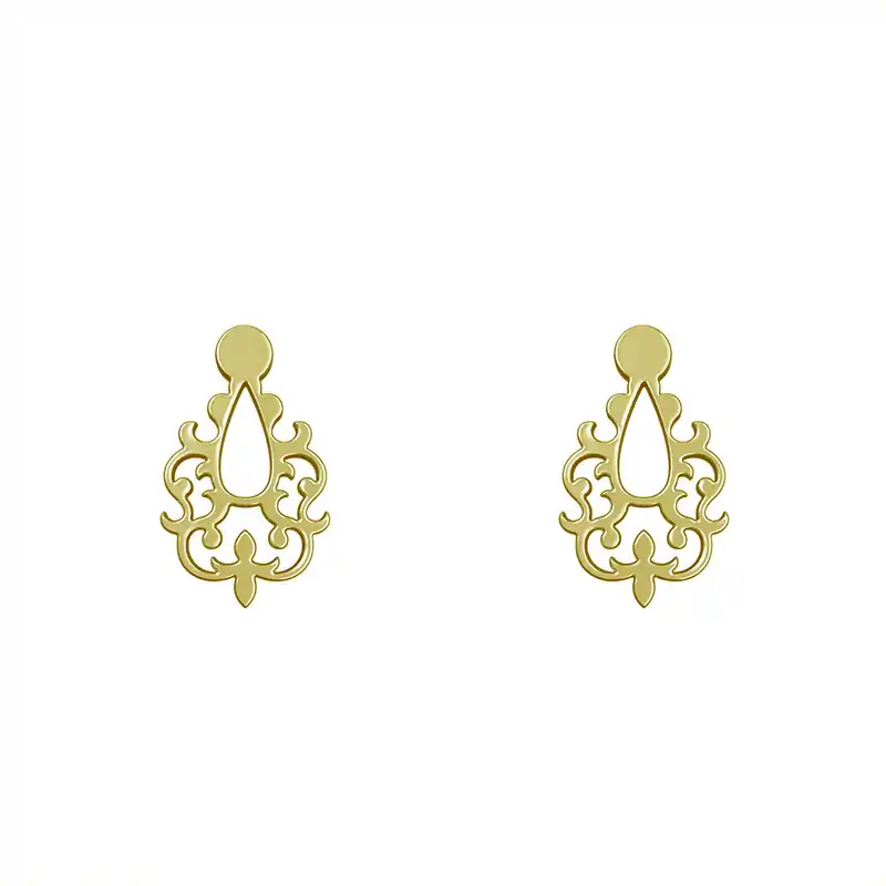 گوشواره طلا 18 عیار زنانه مدوپد مدل اسلیمی کد GA1-15337