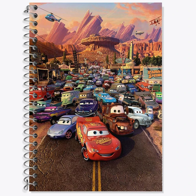 دفتر زبان 50 برگ خندالو مدل دو خط طرح انیمیشن ماشین ها کد 2263