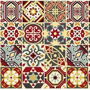 استیکر کاشی مدل  بین کابینتی طرح مشبک مجموعه 5 عددی