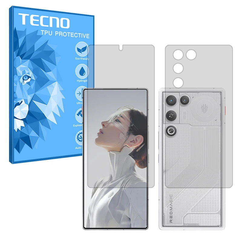 محافظ صفحه نمایش شفاف تکنو مدل هیدروژلی مناسب برای گوشی موبایل زد تی ای nubia RedMagic 11 Air به همراه محافظ پشت گوشی