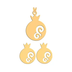 نیم ست طلا 18 عیار زنانه فرشته مدل  طرح انار کد WHSL-000104