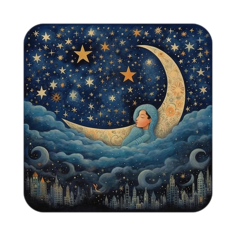 زیر لیوانی کاکتی طرح ماه و ستاره مدل mp53124