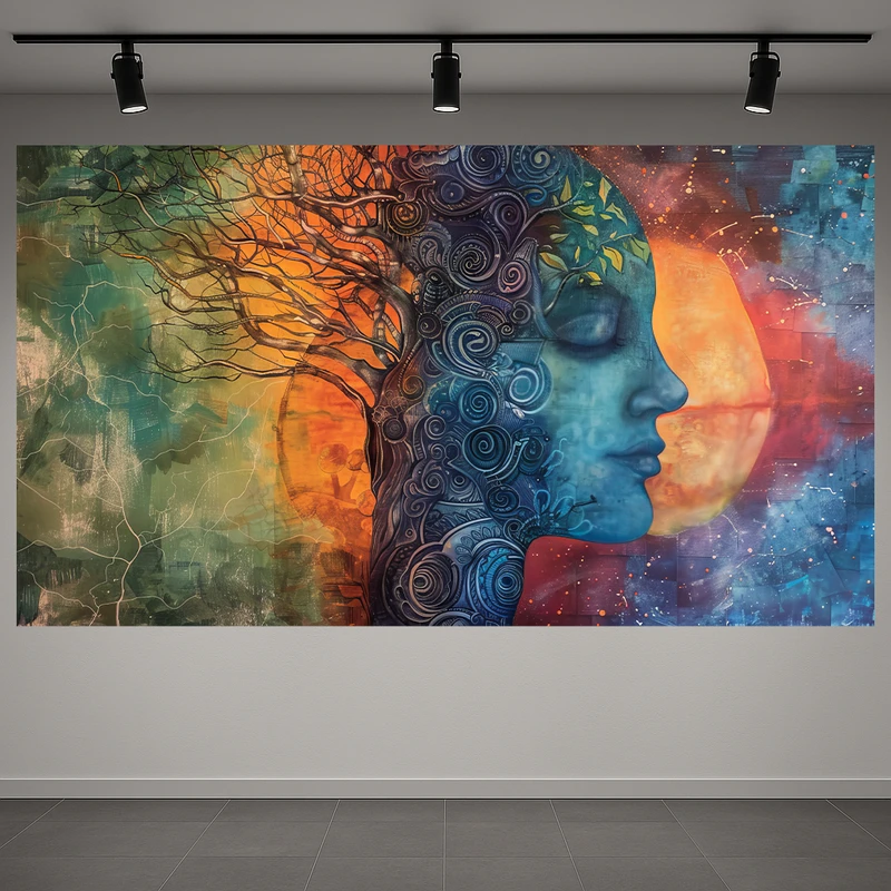 پوستر طرح مخمل نقاشی پرتره مدل روان آرام کد AR3059390