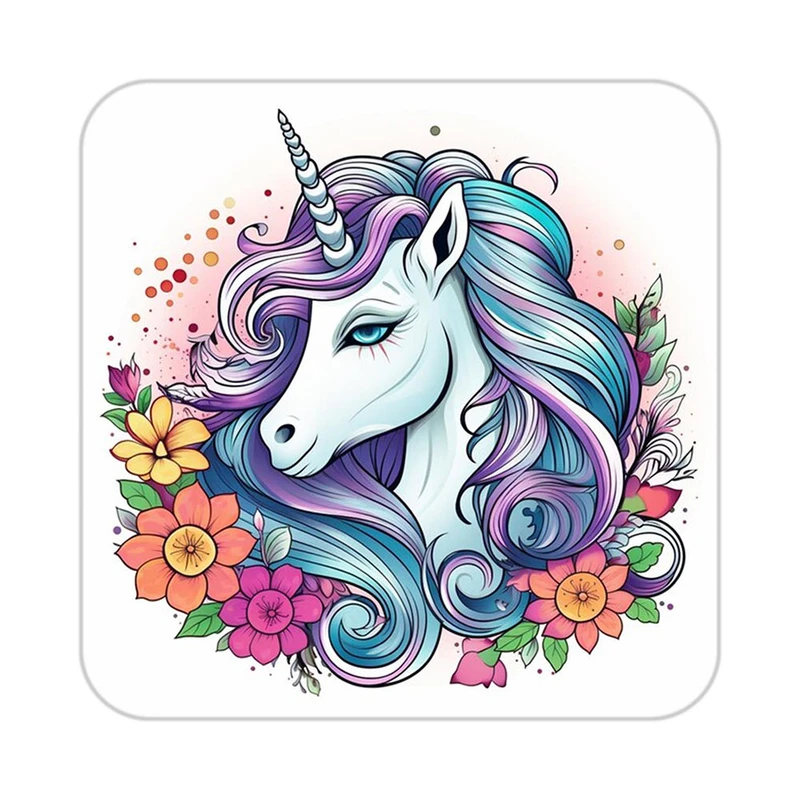 زیر لیوانی کاکتی طرح اسب تک شاخ و یونیکورن مدل mp33360