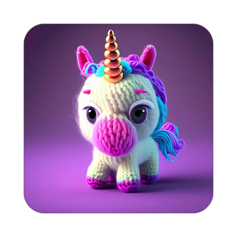 زیر لیوانی کاکتی طرح اسب تک شاخ و یونیکورن مدل mp29035