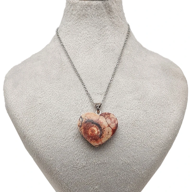 گردنبند دخترانه مدل جاسپر طرح قلب کد 12-54