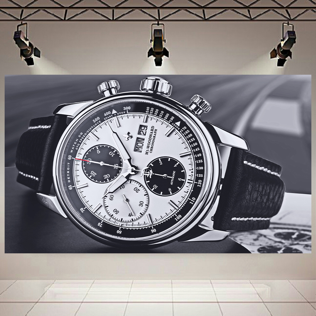 تابلو شاسی طرح ساعت مچی مدل M1-Woodwa Rd Macro کد AR1039