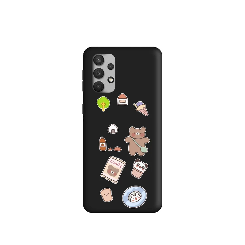 کاور طرح خرس شکلاتی کد m689 مناسب برای گوشی موبایل سامسونگ Galaxy A32 4G