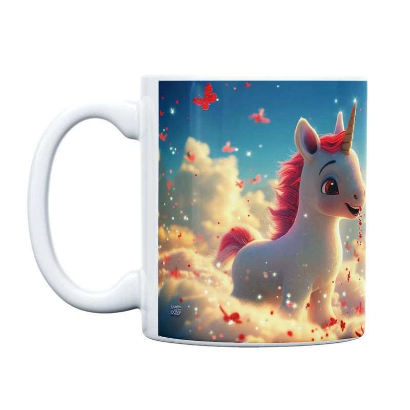 ماگ حس آمیزی طرح اسب تکشاخ مدل یونیکورن روی ابرها کد 033