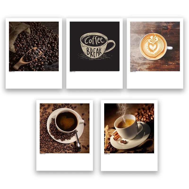 آویز تزیینی عرش مدل فانتزی قهوه Coffee کد Asa133 مجموعه پنچ عددی