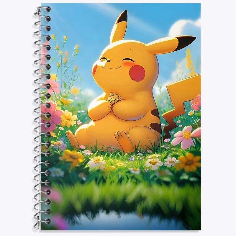 دفتر زبان 50 برگ خندالو مدل سه خط طرح انیمه پوکمون کد N2855