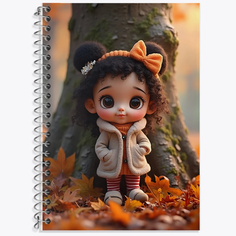 دفتر زبان 50 برگ خندالو مدل سه خط طرح دخترانه کیوت کد F5522