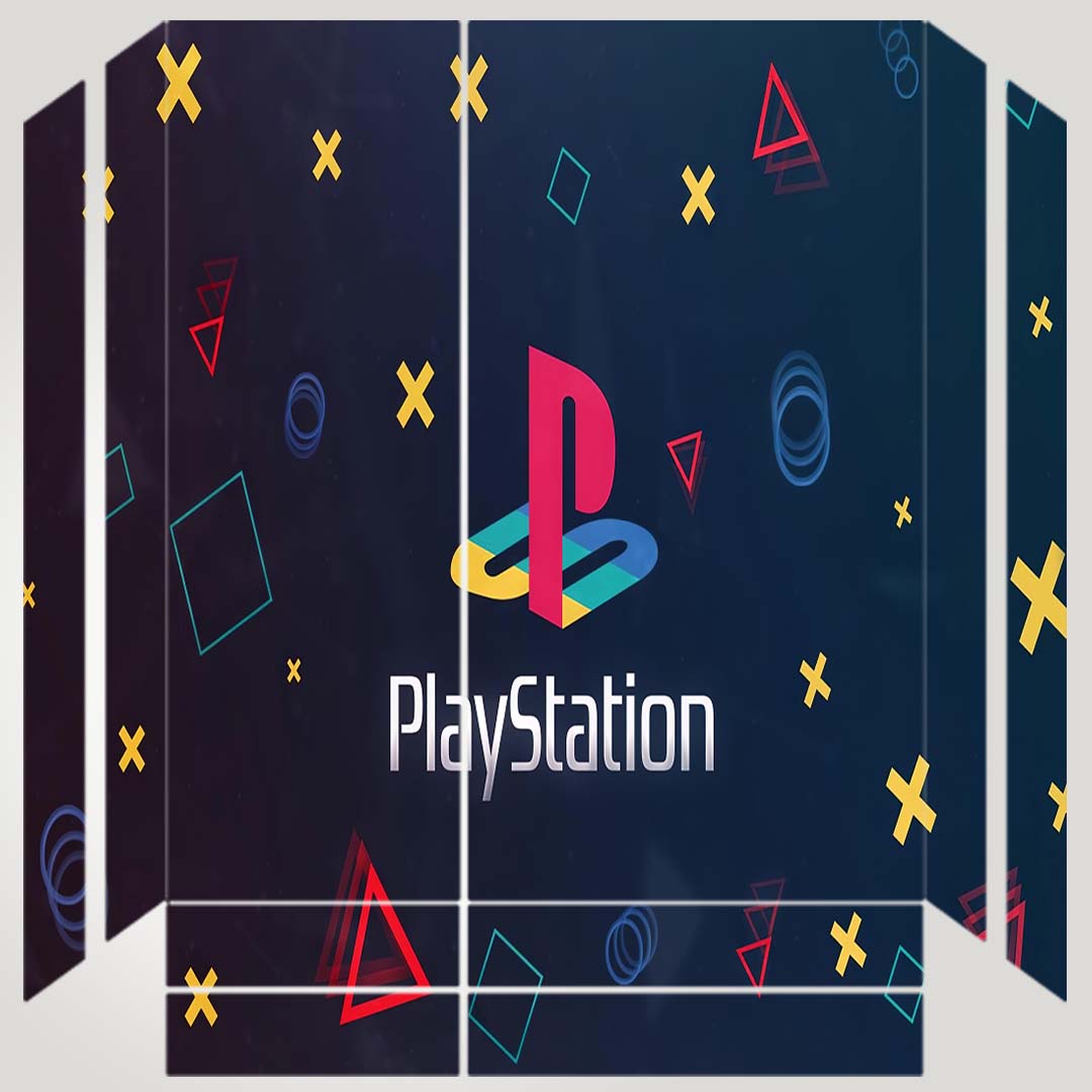 برچسب پلی استیشن ۴ مدل طرح playstation logo background کد PS-10546 