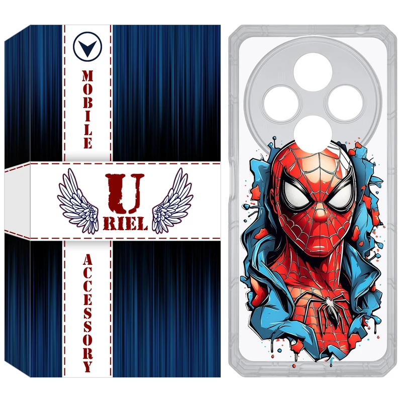 کاور یوریل قاب مدل Clear کد 34 طرح اسپایدرمن مناسب برای گوشی موبایل شیائومی Redmi 14C / Poco C75