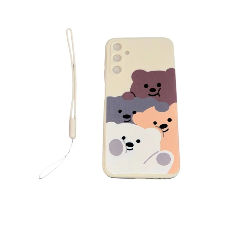 کاور طرح Bear  کد 7788 مناسب برای گوشی موبایل سامسونگ  Galaxy A15 به همراه بند آویز 