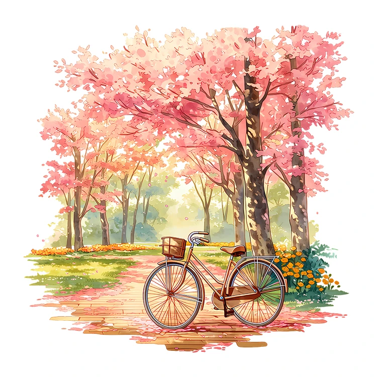 استیکر پارچه و لباس پاد آفرین مدل منظره دوچرخه کد S8818